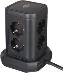 Brennenstuhl 1153560010 Wieża zasilająca Tower 8 gniazd 2xUSB-A 1xUSB-C PD 2m Schuko Czarna