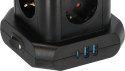 Brennenstuhl 1153560010 Wieża zasilająca Tower 8 gniazd 2xUSB-A 1xUSB-C PD 2m Schuko Czarna