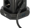 Brennenstuhl 1153560010 Wieża zasilająca Tower 8 gniazd 2xUSB-A 1xUSB-C PD 2m Schuko Czarna