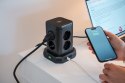 Brennenstuhl 1153560010 Wieża zasilająca Tower 8 gniazd 2xUSB-A 1xUSB-C PD 2m Schuko Czarna
