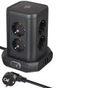 Brennenstuhl 1153560010 Wieża zasilająca Tower 8 gniazd 2xUSB-A 1xUSB-C PD 2m Schuko Czarna