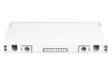 Panel krosowy FO z wyposażeniem 19'' 1U, 6x LC dx, OM3, pigtaile, adaptery, tacki, wysuwany, szary