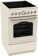 Kuchnia elektryczna GORENJE GECS5B70CLI Retro 50 cm | AirFry | funkcja Pizza | FrozenBake | kremowy