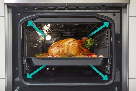 Kuchnia elektryczna GORENJE GECS5B70CLI Retro 50 cm | AirFry | funkcja Pizza | FrozenBake | kremowy