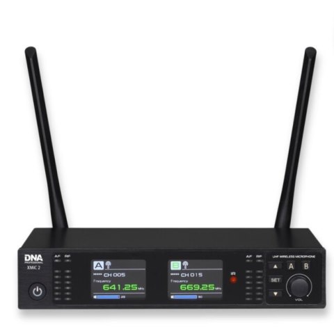 DNA XMIC 2 - Podwójny zestaw bezprzewodowy 2x mikrofon doręczny + odbiornik, pasmo UHF 518-542 MHz