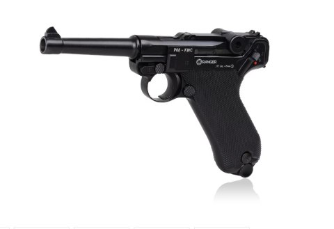 Wiatrówka pistolet RANGER P08 Parabellum KWC kal. 4,5 BBs BLOW BACK 21 strz. FULL METAL CO2 (AAKCMB410AZB)