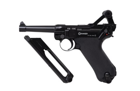 Wiatrówka pistolet RANGER P08 Parabellum KWC kal. 4,5 BBs BLOW BACK 21 strz. FULL METAL CO2 (AAKCMB410AZB)