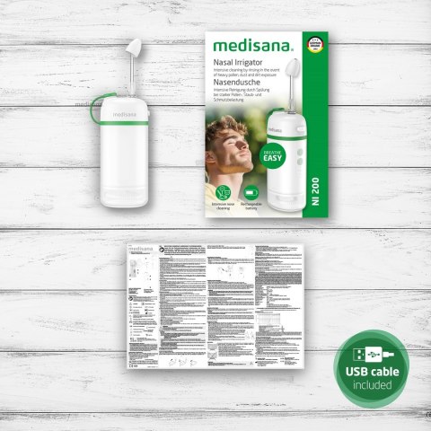 Irygator do nosa Medisana NI 200 150 ml | USB-C | 74 x 49 x 141 mm | biały