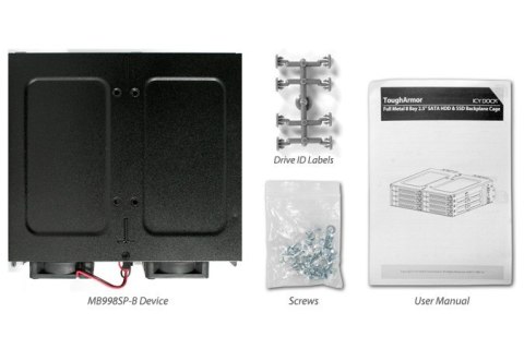 ICY Dock ToughArmor MB998SP-B - Obudowa do przechowywania - 6,4 cm (2,5") - matowy