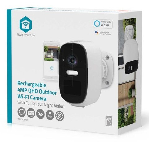 Kamera zewnętrzna Nedis Smartlife Wifi, IP66, czujnik ruchu, night vision, biały