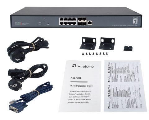 LevelOne XEL-1291 Zarządzany L3 10G Ethernet (100/1000/10000) 1U Czarny