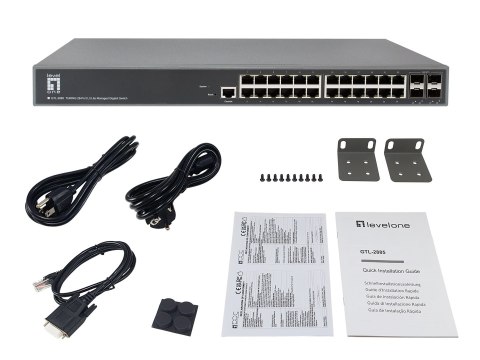 LevelOne GTL-2885 przełącznik sieciowy Zarządzany L3 Gigabit Ethernet (10/100/1000) Szary