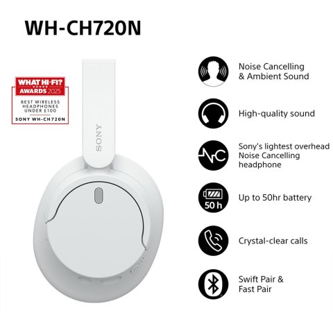 Słuchawki Sony WHCH720NW.CE7 Białe