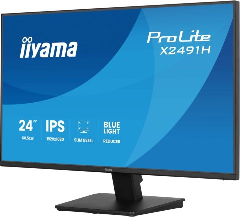 Iiyama ProLite X2491H-B1 monitor komputerowy 60,5 cm (23.8") 1920 x 1080 px Full HD LCD Czarny