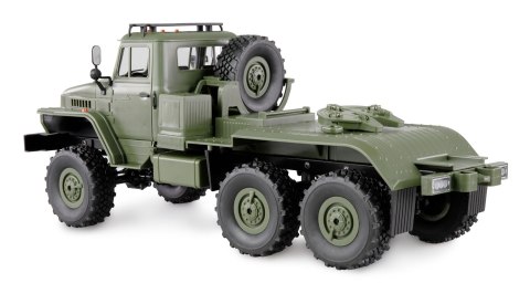 Ciężarówka Wojskowa Amewi Ural B36 6WD Z Naczepą Niskopodwoziową 1:16 RTR Zielony