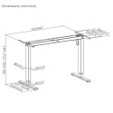 ERGO OFFICE BIURKO ELEKTRYCZNE REGULACJA MAX WYS. 1160MM, MAX - 80 KG, BEZ BLATU DO PRACY STOJĄCO SIEDZĄCEJ, CZARNE ER-400 B