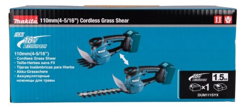 Makita DUM111SYX przecinarka do pędzli/trymer 27 W Bateria Czarny, Niebieski
