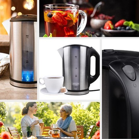 Czajnik elektryczny Adler AD 1216 (2000W 1.8l; kolor srebrny)