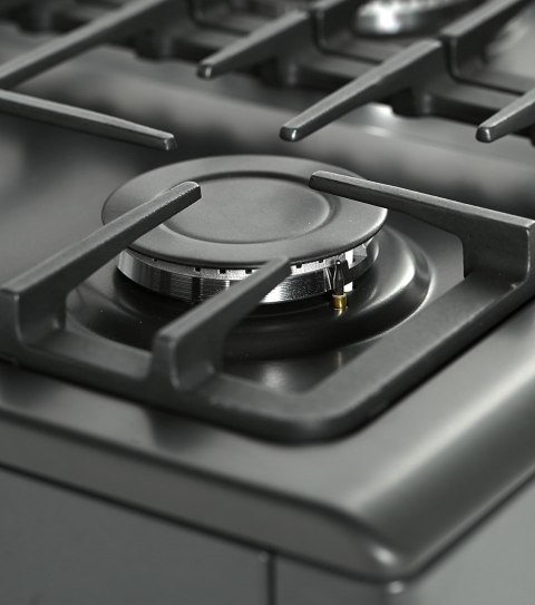 Kuchnia gazowo-elektryczna RAVANSON KWGE-K90A Cheff Modern Black | 5 palników + palnik WOK | termoobieg | rożen | czarny