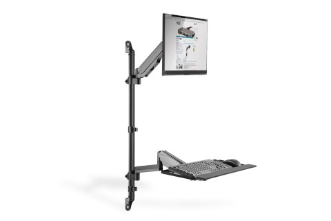 Ramię naścienne pojedyncze LCD+klawiatura, max.32"max. 8kg, uchylno-obrotowe