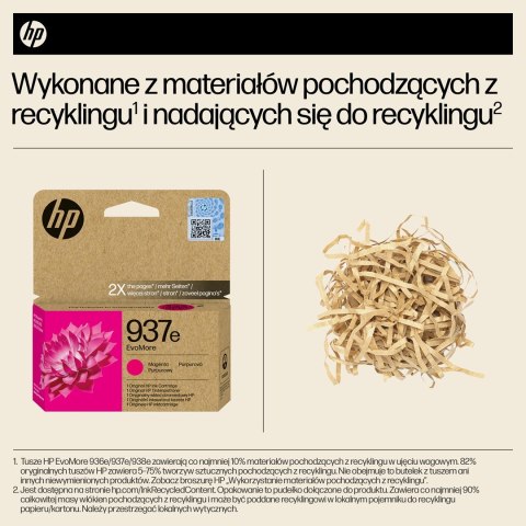 HP Oryginalny purpurowy tusz 937e EvoMore
