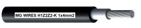 Przewód fotowoltaiczny // MG Wires // 1x4mm2, 0,6/1kV czarny H1Z2Z2-K-4mm2 BK, szpula 500m