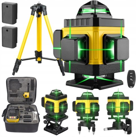 Extralink | Zestaw poziomica laserowa krzyżowa płaszczyznowa laser 4D ze statywem