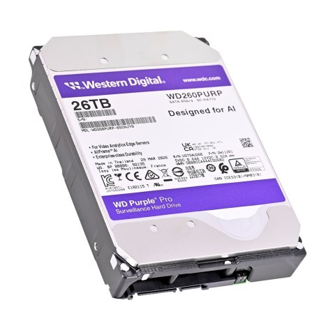 Dysk HDD WD Purple Pro WD260PURP (26 TB ; 3.5"; 512 MB; 7200 obr/min)