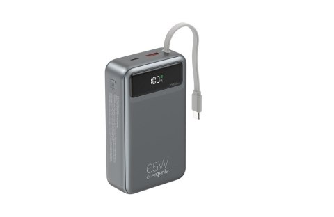 GEMBIRD POWERBANK Z SZYBKIM ŁADOWANIEM 65 W I ZINTEGROWANYMI KABLAMI 20000 MAH, CZARNY