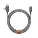 Kabel Native Union Belt Cable Duo Pro 240W USB-C - USB-C / lightning, 2,4 m (zebra)