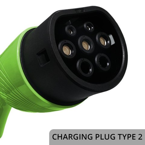 Mobilna ładowarka do samochodu elektrycznego EV i hybryd Qoltec 52434 z regulacją 2w1 Typ2 3.5kW 230V SCHUKO 16A Wi-fi TUYA LED 