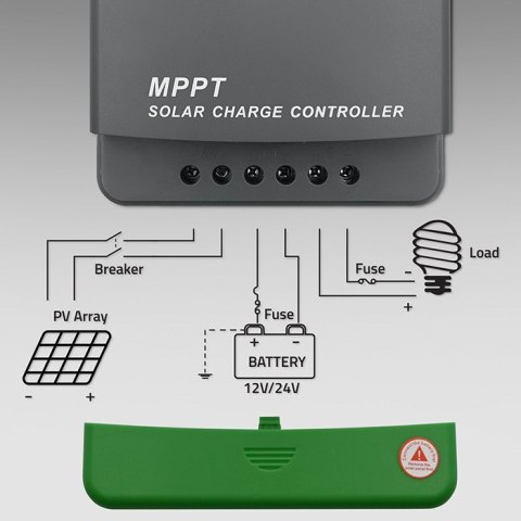 Qoltec Solarny regulator ładowania MPPT z czujnikiem temperatury 10A |12V / 24V | LCD | 2 x USB | Bluetooth | APP | GEL | LiFePO
