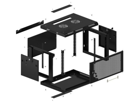 Lanberg WF01-6406-23B stojak 6U Szafa wisząca Czarny