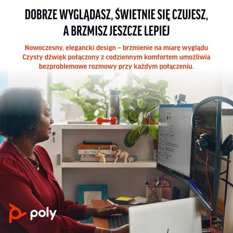 Poly Blackwire 3325 Stereo Microsoft Teams Certified USB-C Headset +3.5mm Plug +USB-C/A Adapter