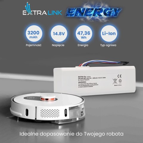 Bateria akumulator Xiaomi Robot 1C P1904-4S1P-MM, 3200mAh, 47.36Wh, STYTJ01ZHM Mijia 1C P1904-4S1P-MM (Dreame MC1808)