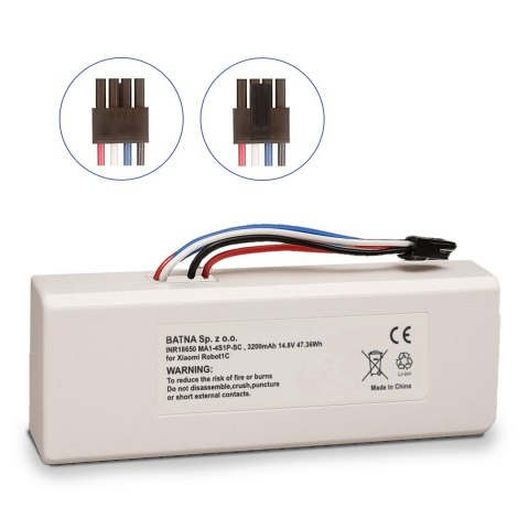 Bateria akumulator Xiaomi Robot 1C P1904-4S1P-MM, 3200mAh, 47.36Wh, STYTJ01ZHM Mijia 1C P1904-4S1P-MM (Dreame MC1808)