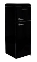 Lodówka Retro Ravanson LKK-210RB 210l | automatyczne rozmrażanie | oświetlenie LED | 545 x 585 x 1470 mm | czarny