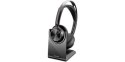 POLY Zestaw słuchawkowy Voyager Focus 2 z certyfikatem Microsoft Teams USB-C-C + przejściówka USB-C/A + podstawka ładująca