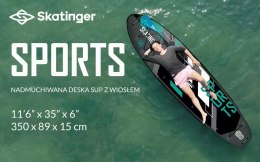 Deska SUP SKATINGER Grey sports 350x89x15 Yoga