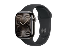 Apple Watch Series 10 GPS + Cellular 42mm Slate Titanium Case with Black Sport Band - S/M
