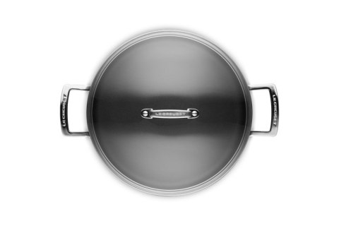 Le Creuset hartowany nieprzywierający Sauteuse ze szklaną pokrywką 28cm