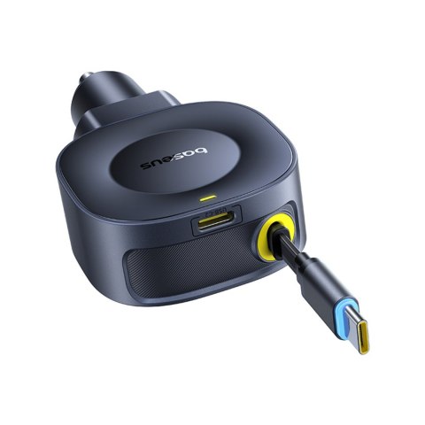 Ładowarka samochodowa USB-C ze zwijanym kablem USB-C 30W - czarna