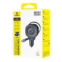 Ładowarka samochodowa USB-C ze zwijanym kablem USB-C 30W - czarna