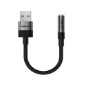 Adapter przejściówka USB-A - mini jack 3.5 mm - czarny