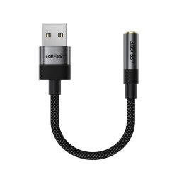 Adapter przejściówka USB-A - mini jack 3.5 mm - czarny