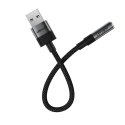 Adapter przejściówka USB-A - mini jack 3.5 mm - czarny