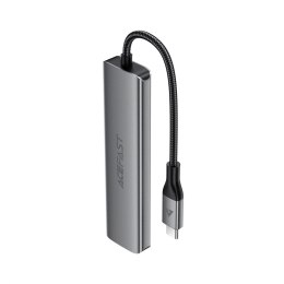 Hub stacja dokująca 5w1 USB-C - USB-A USB-C HDMI 4K 60Hz PD 90W - szara