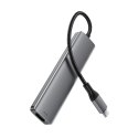 Hub stacja dokująca 5w1 USB-C - USB-A USB-C HDMI 4K 60Hz PD 90W - szara