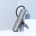 Hub stacja dokująca 5w1 USB-C - USB-A USB-C HDMI 4K 60Hz PD 90W - szara