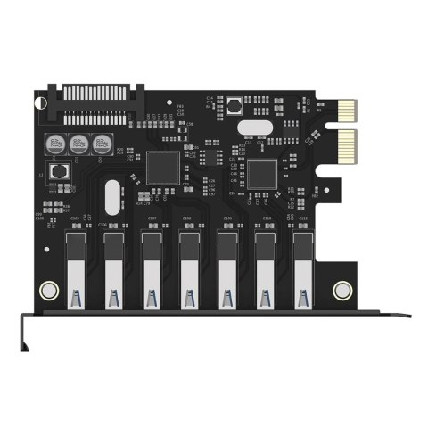 Karta rozszerzeń PCI-E - 7x USB 3.0 do komputera stacjonarnego - czarna
